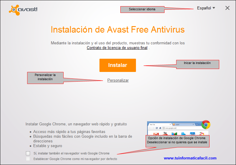 Como instalar el antivirus Avast Free en Windows
