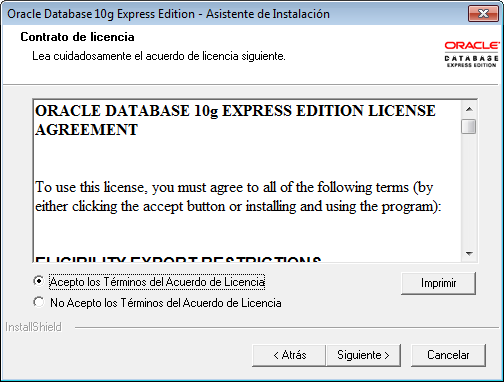 Como instalar Oracle Database 10g Express Edition XE