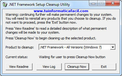 Como usar .NET Framework Cleanup