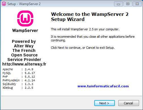 Descargar gratis WampServer 2.5 para Windows 32 bit