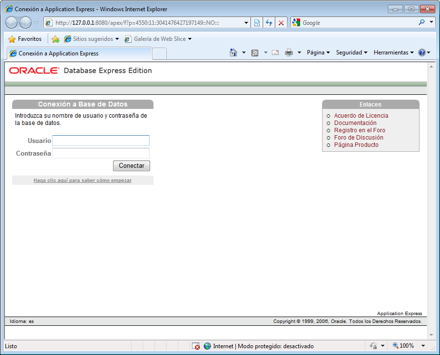 Como instalar Oracle Database 10g Express Edition XE