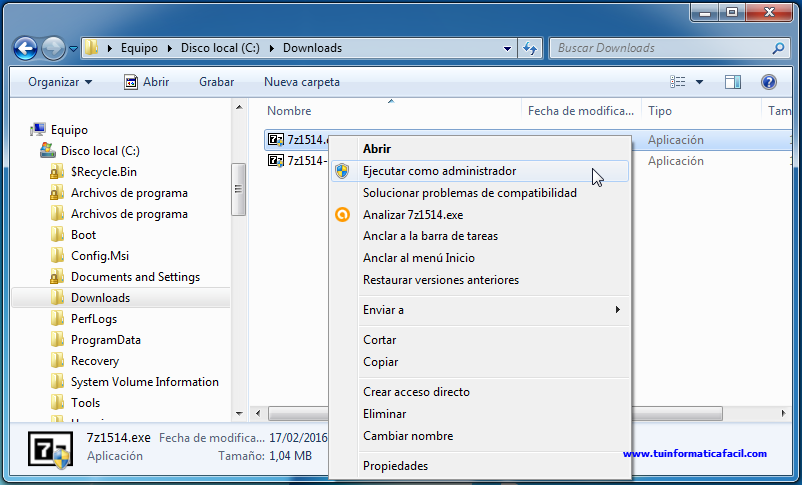 Instalación 7-zip Imagen 1