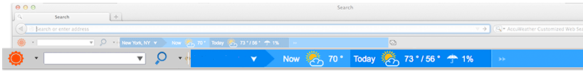 Toolbar de AccuWeather