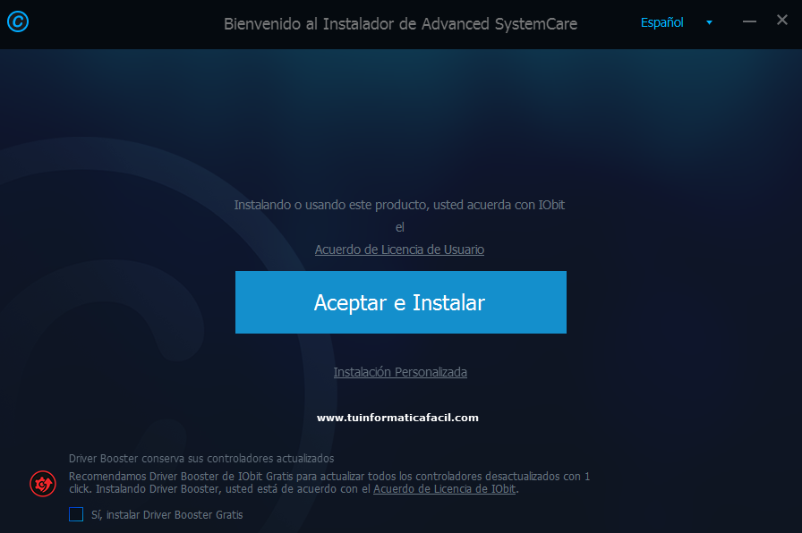 Instalar Advanced SystemCare Paso 1