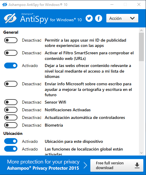 Ashampoo AntisSpy para Windows 10