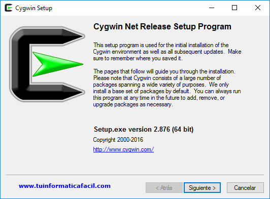 Como Instalar Cygwin en Windows - Información Cygwin