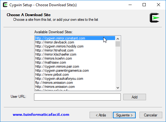 Como Instalar Cygwin en Windows - Paso 5