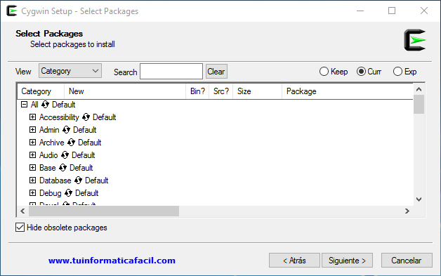Como Instalar Cygwin en Windows - Paso 6