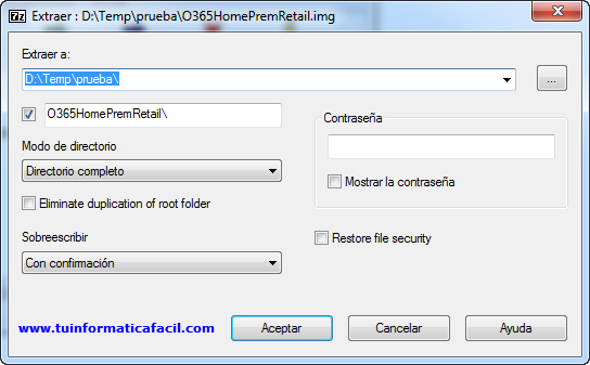 Extraer img con 7-Zip inicar la extracción