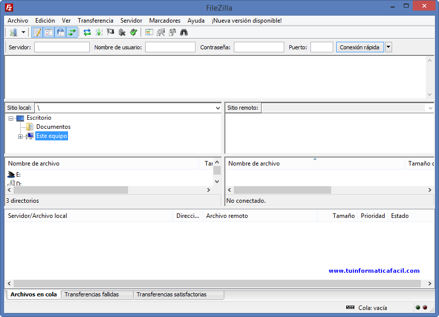 Descargar gratis cliente ftp Filezilla para sistemas Windows