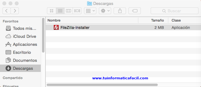 Como Instalar Filezilla en Mac OS - Seleccionar instalador