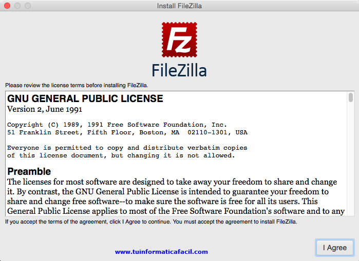 Como Instalar Filezilla en Mac OS - Iniciar instalación