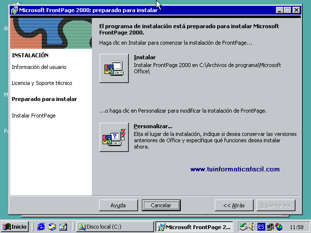 Descargar Gratis Microsoft FrontPage 2000 en Español
