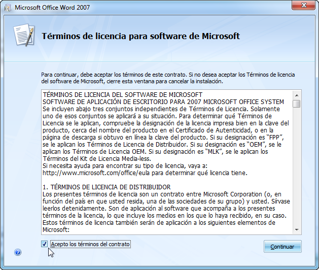 Como instalar Microsoft Word 2007