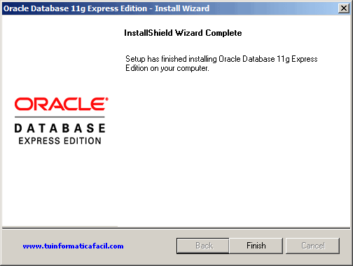 Como instalar Oracle Database 11g R2 Express Edition XE