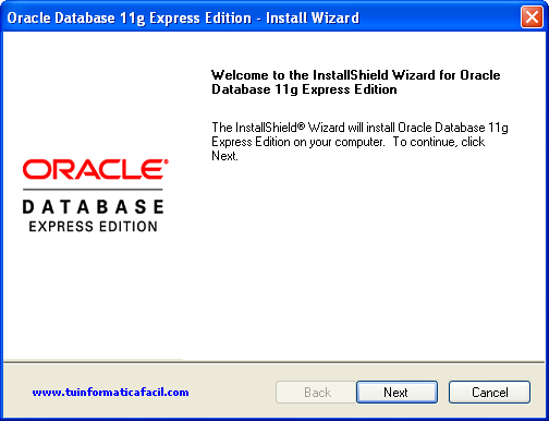 Como instalar Oracle Database 11g R2 Express Edition XE