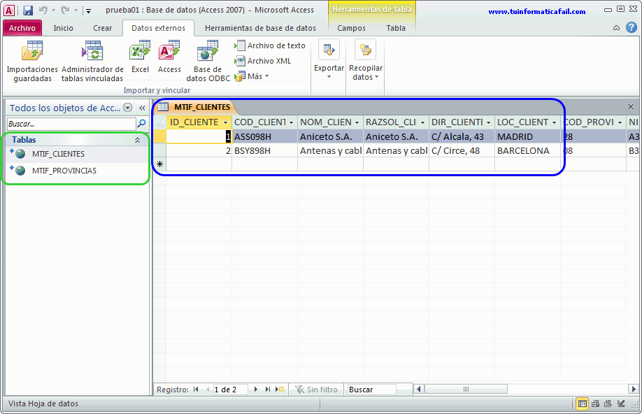 Tutorial acceder a tablas Oracle desde Access 2010