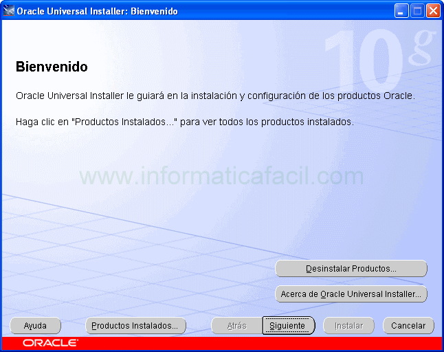 Oracle installer 10g imagen 1