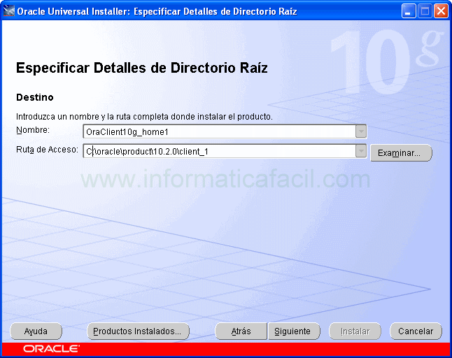 Oracle cliente installer imagen 6