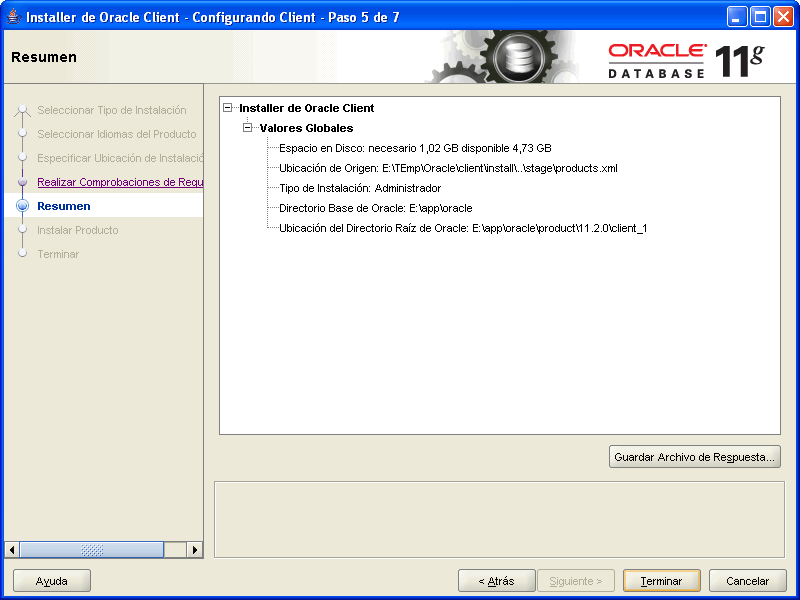 Oracle cliente installer 11g imagen 6