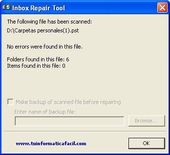 Reparar Bandeja de entrada Outlook