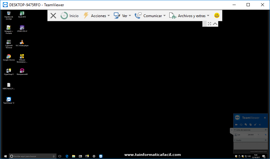 TeamViewer 12 captura Pc remoto