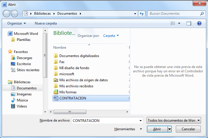 Manejar documentos en Word 2010