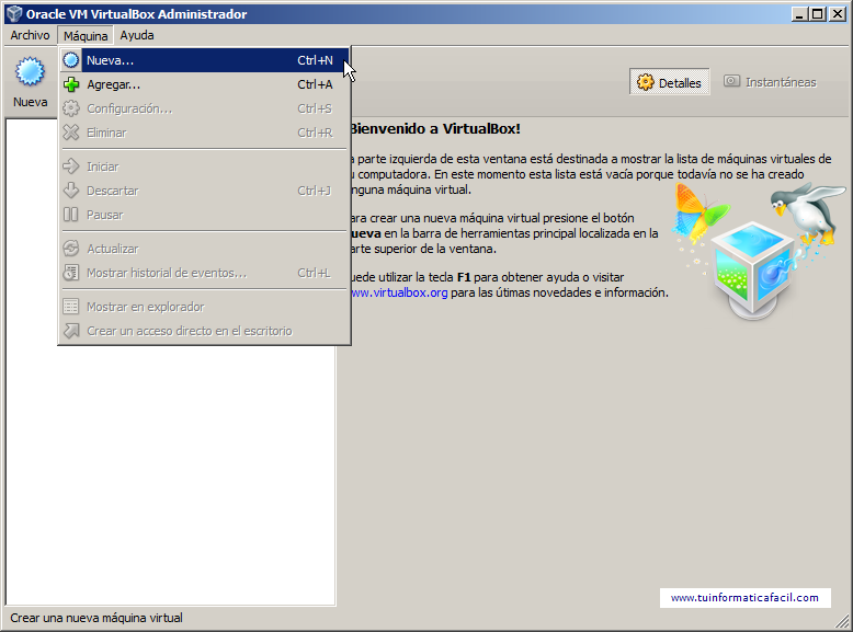 Maquina virtual Debian con Oracle VirtualBox 4.