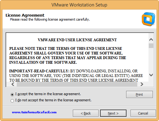 Guía instalación VMWare WorkStation 10 en Windows 8.1