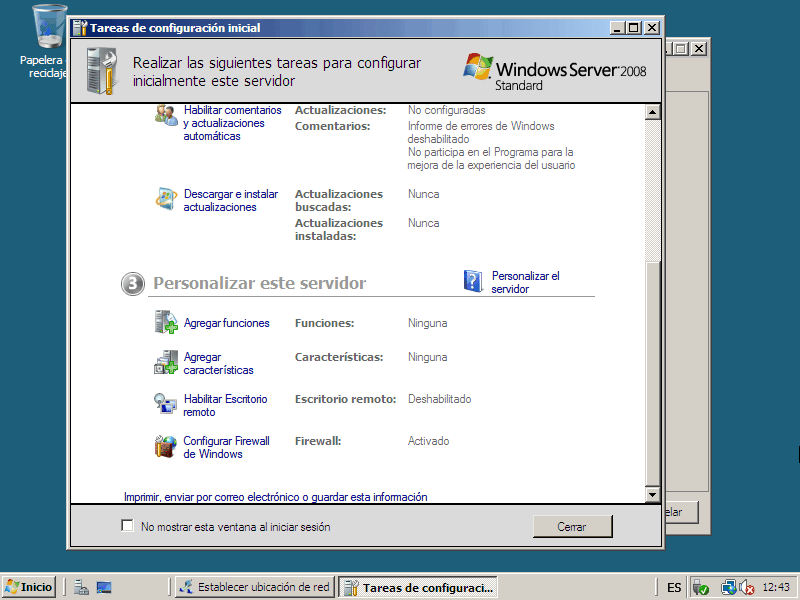 Instalación Windows Server 2008 Standard Edition