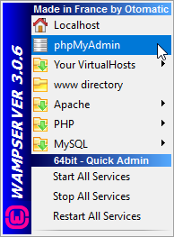 Ejecutar phpMyAdmin desde WampServer