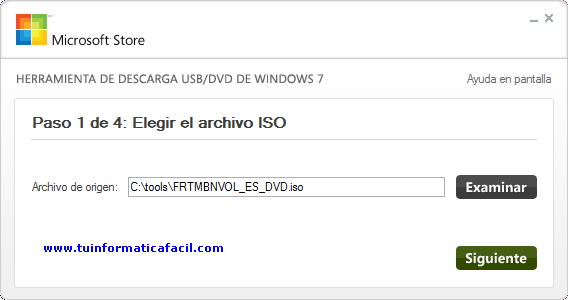 Como usar La  herramienta  de descarga  USB / DVD de Windows