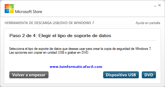 Como usar La  herramienta  de descarga  USB / DVD de Windows