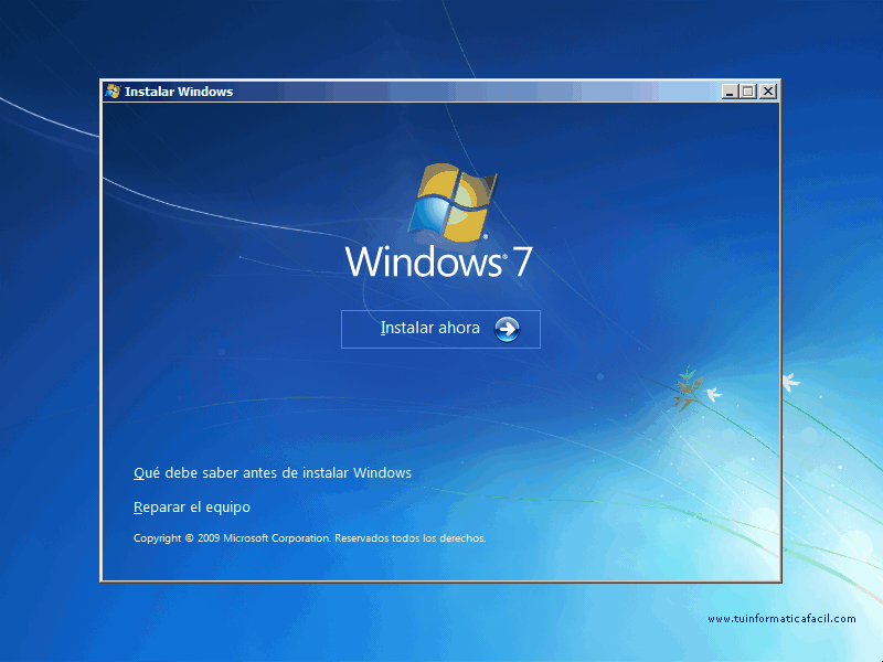 Tutorial Instalación Windows 7