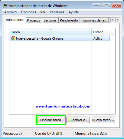 Eliminando apliaciones en Windows 7