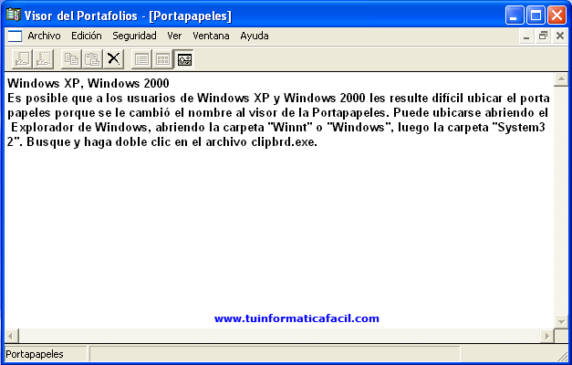 Visor portapapeles en Windos