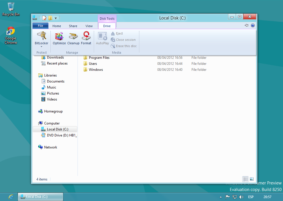 Windows 8 Explorador archivos