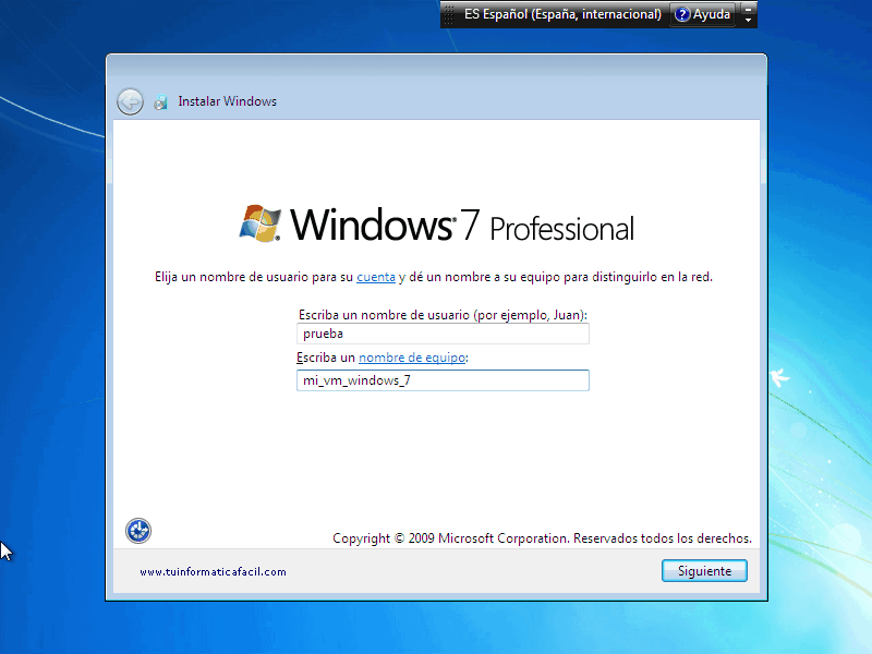 Instalación Windows 7