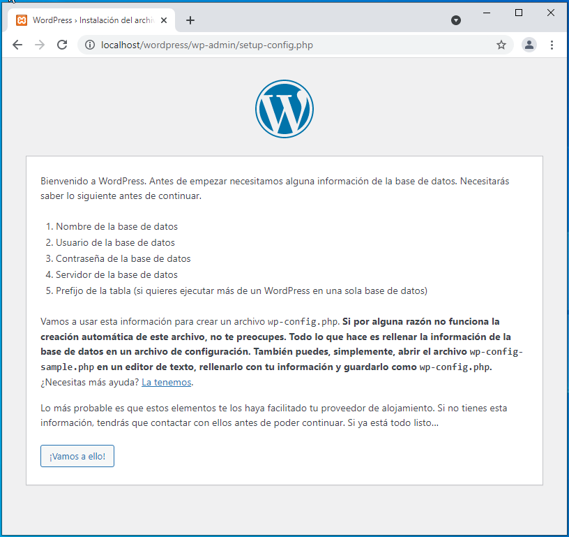Instalar Wordpress desde cero paso 3