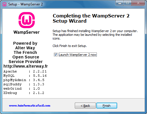 Instalación y administración WampServer 2.2a 32 bits