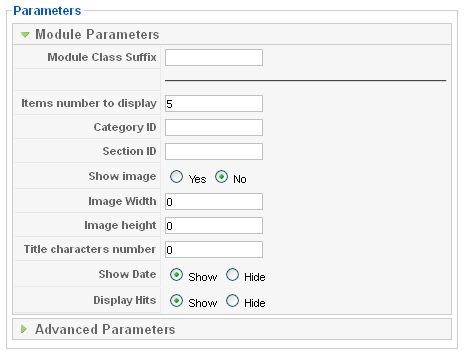 TIF Related Items parameters