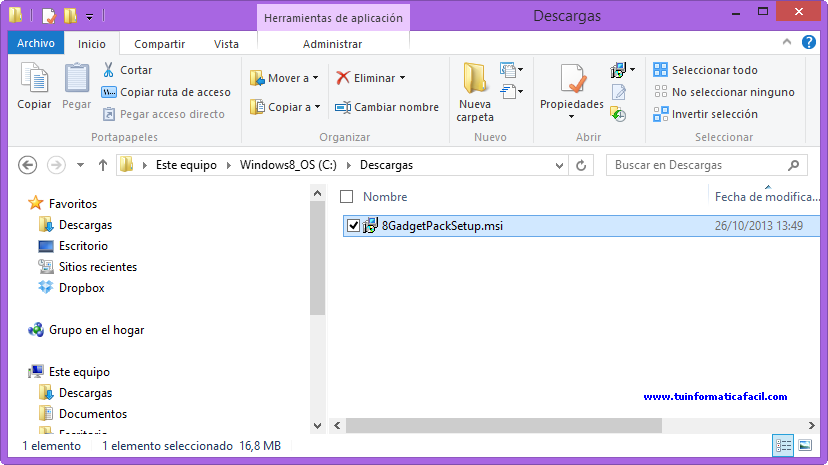 Como instalar Gadgets en Windows 8 (8GadgetPack)