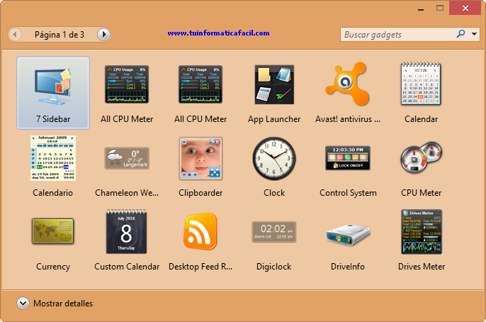 Como instalar Gadgets en Windows 8 (8GadgetPack)